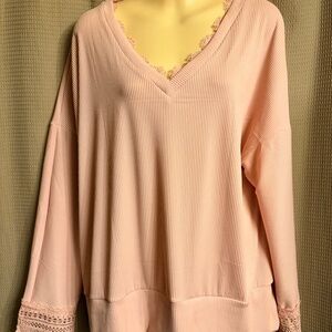Pink Flowing Top Women's L